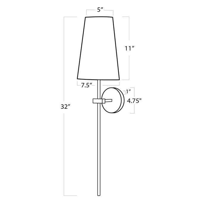 Regina Andrew 15-1152 One Light Wall Sconce, Natural Brass