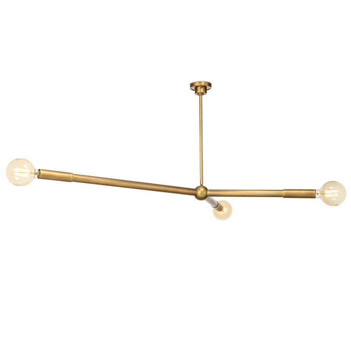 Regina Andrew 16-1337NB Three Light Chandelier, Natural Brass