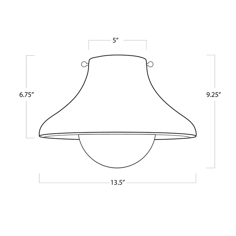 Regina Andrew 16-1347EB One Light Flush Mount, Ebony