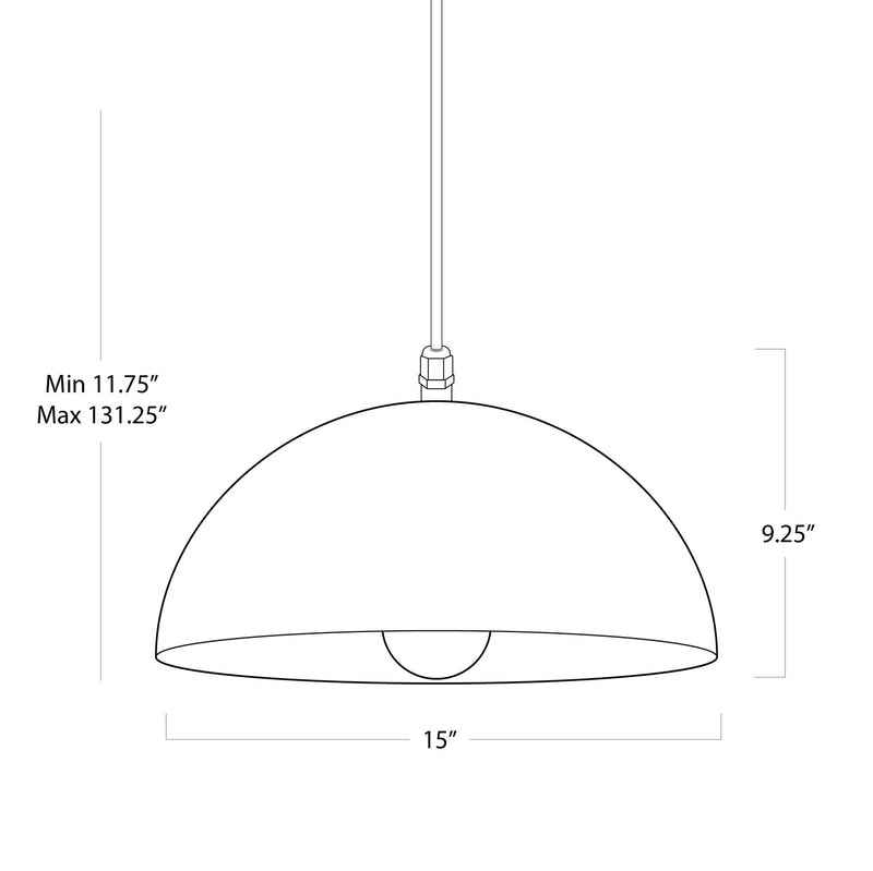 Regina Andrew 17-1003BLK One Light Pendant, Black