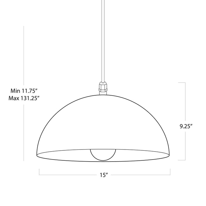Regina Andrew 17-1003BLK One Light Pendant, Black