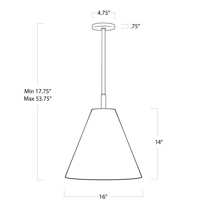 Regina Andrew 17-1005WT One Light Pendant, White