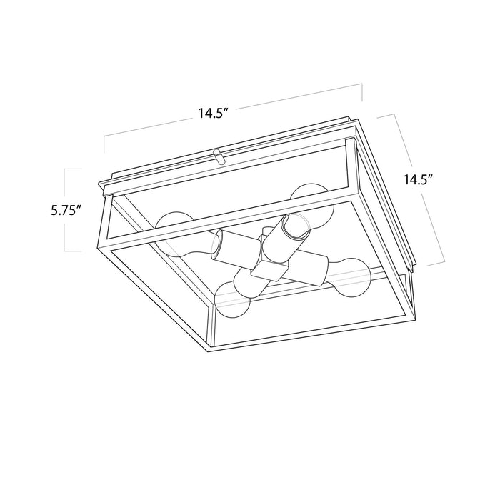 Regina Andrew 17-1011BLK Four Light Flush Mount, Black
