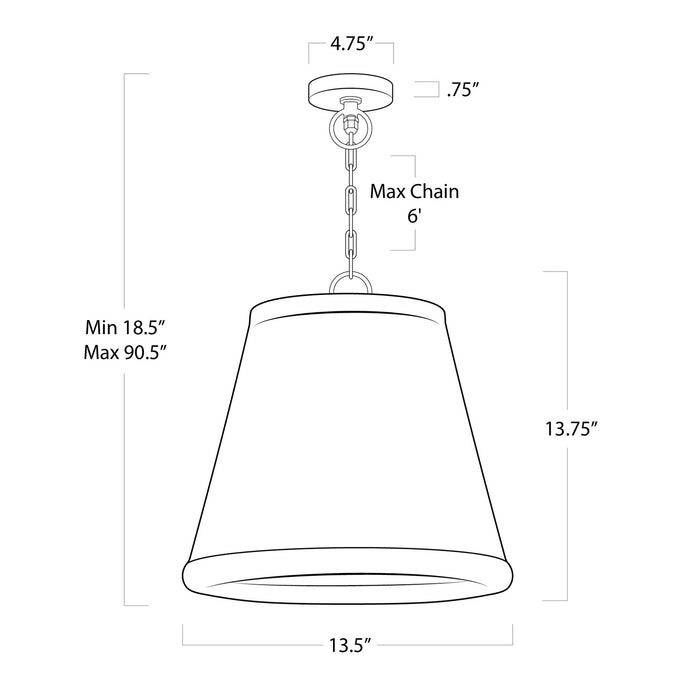 Regina Andrew 17-1013WT One Light Outdoor Pendant, Grey