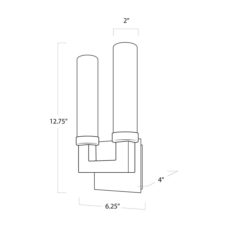 Regina Andrew 17-1023 Two Light Outdoor Wall Sconce, Black