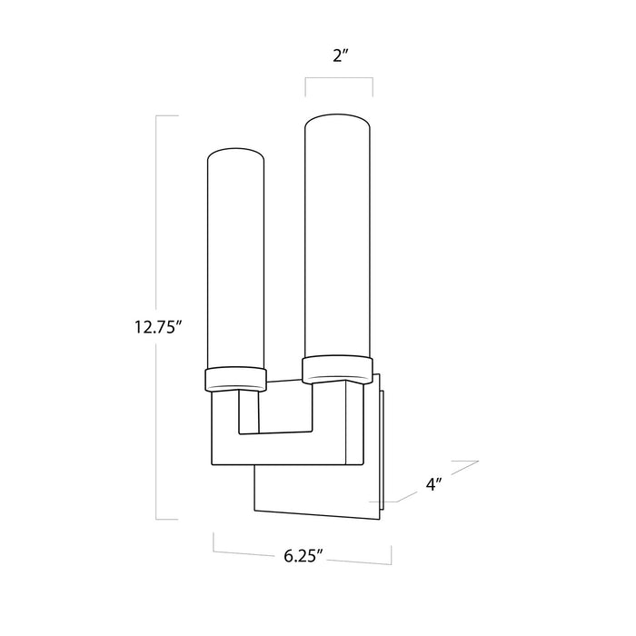 Regina Andrew 17-1023 Two Light Outdoor Wall Sconce, Black