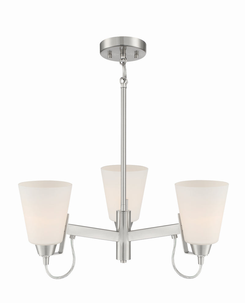 Minka-Lavery 3993-84 Three Light Chandelier, Brushed Nickel