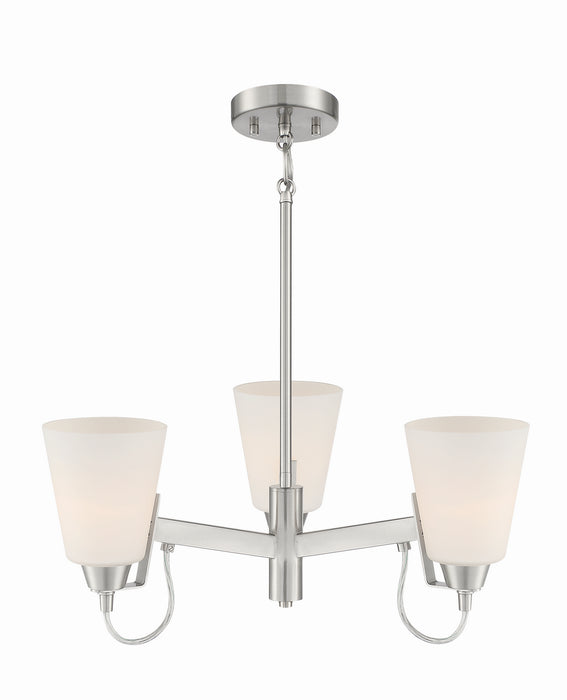 Minka-Lavery 3993-84 Three Light Chandelier, Brushed Nickel