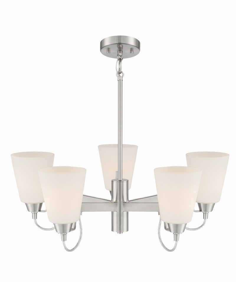 Minka-Lavery 3995-84 Five Light Chandelier, Brushed Nickel