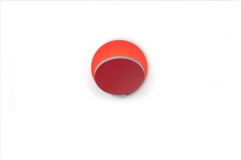 Koncept GRW-S-SIL-MRD-HW LED Wall Sconce, Silver, Matte Red