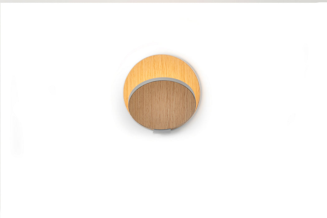 Koncept GRW-S-SIL-WOK-HW LED Wall Sconce, Silver, White Oak