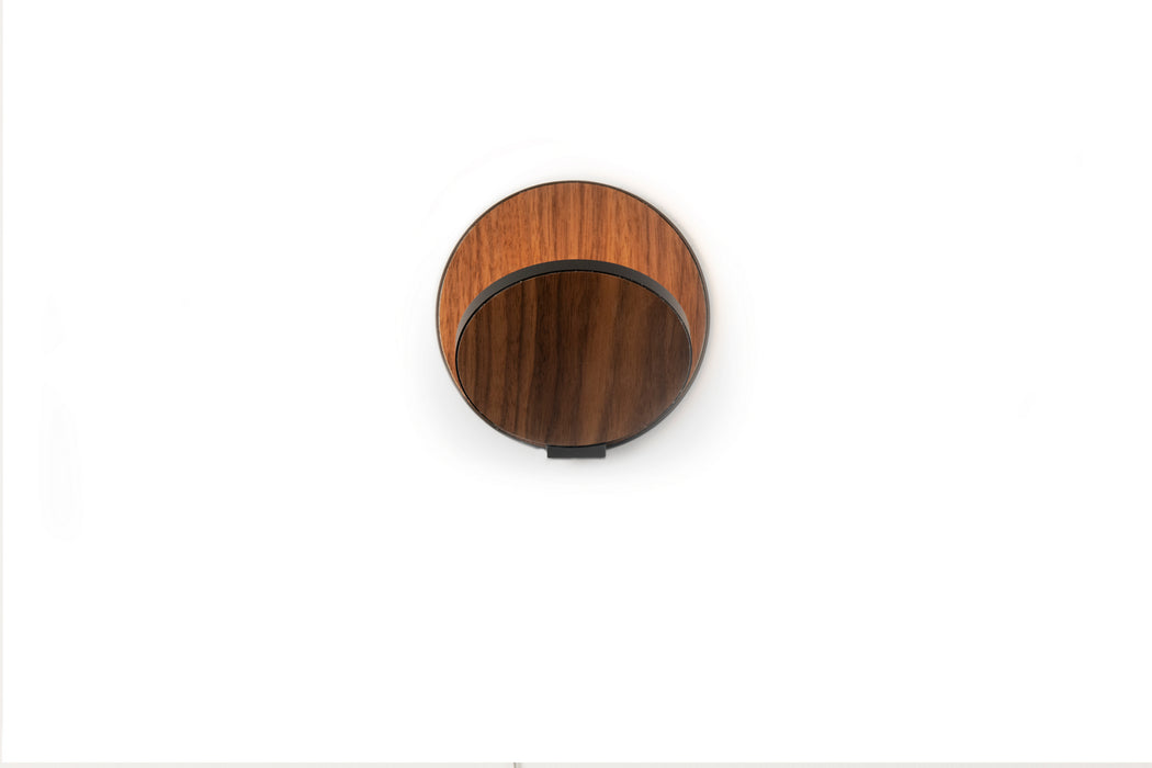 Koncept GRW-S-MBK-OWT-PI LED Wall Sconce, Metallic Black, Oiled Walnut