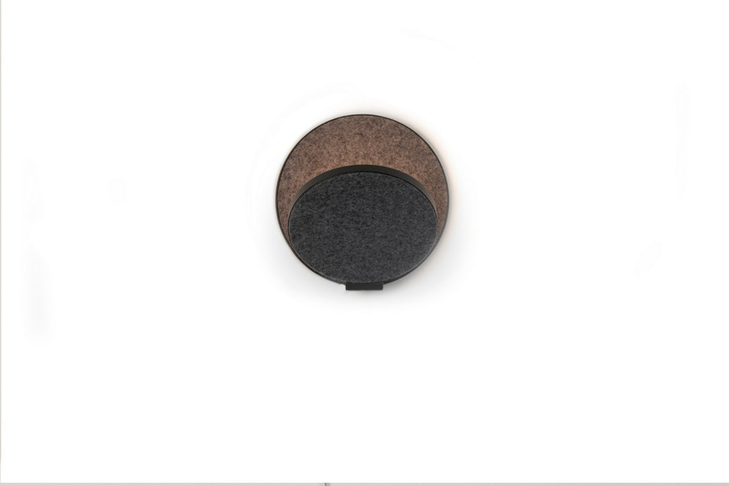 Koncept GRW-S-MBK-OXF-HW LED Wall Sconce, Metallic Black, Oxford Felt