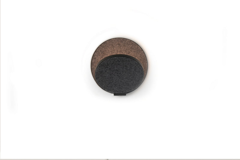 Koncept GRW-S-MBK-OXF-PI LED Wall Sconce, Metallic Black, Oxford Felt