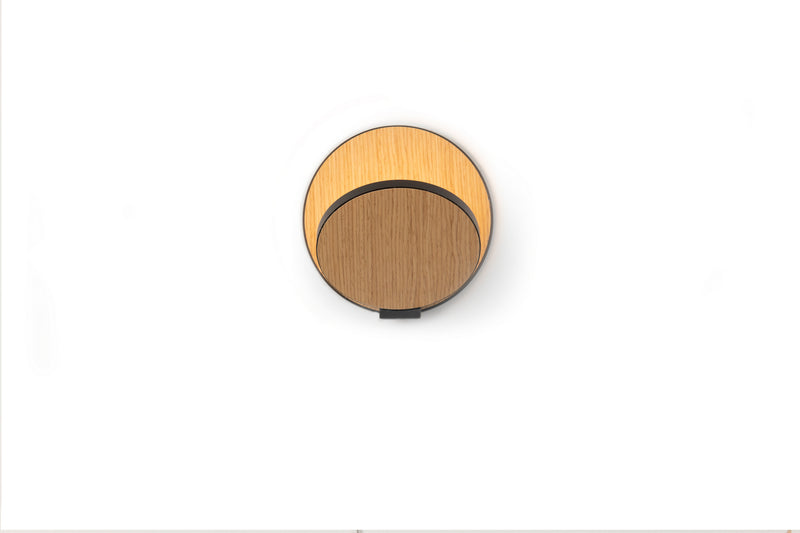 Koncept GRW-S-MBK-WOK-PI LED Wall Sconce, Metallic Black, White Oak