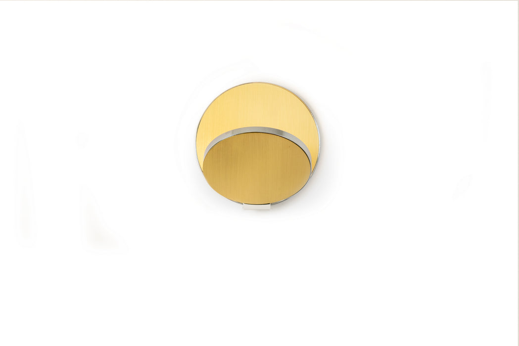 Koncept GRW-S-CRM-BRS-HW LED Wall Sconce, Chrome, Brushed Brass
