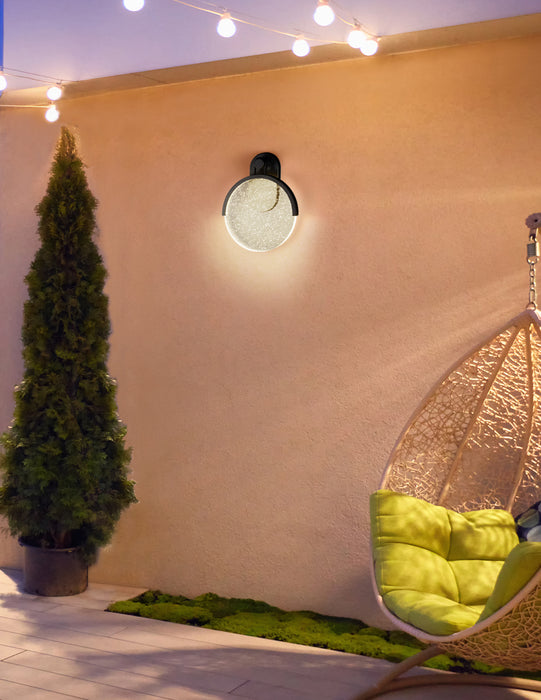 Justice Designs ACR-7712W-BUBL-MBLK LED Outdoor Wall Sconce, Matte Black