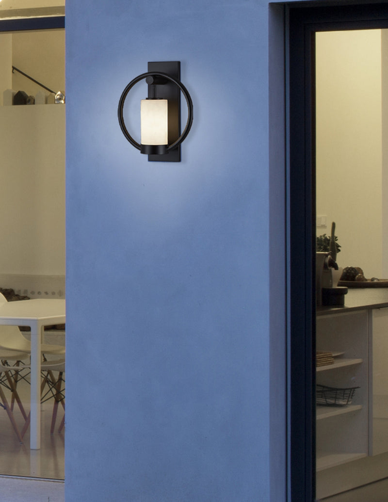 Justice Designs CLD-7732W-MBLK One Light Outdoor Wall Sconce, Matte Black