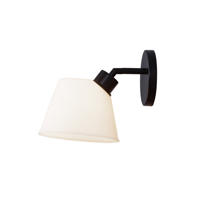 Justice Designs FSN-8071-OPAL-MBLK One Light Wall Sconce, Matte Black