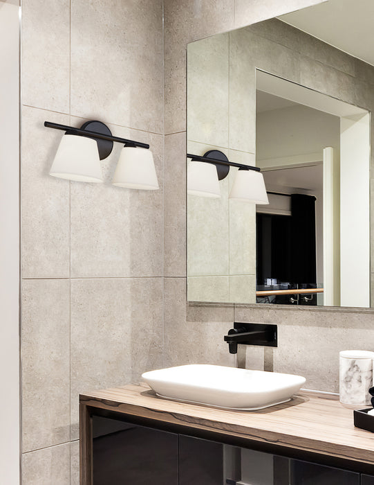 Justice Designs FSN-8071-OPAL-MBLK One Light Wall Sconce, Matte Black