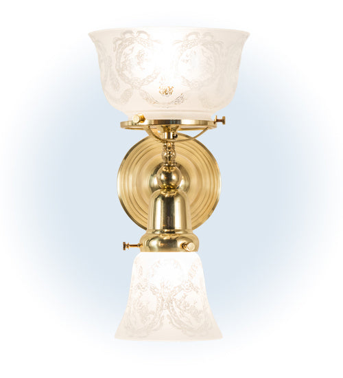 Meyda Tiffany 190753 Two Light Wall Sconce, Polished Brass