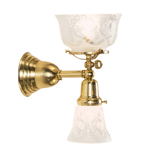 Meyda Tiffany 190753 Two Light Wall Sconce, Polished Brass