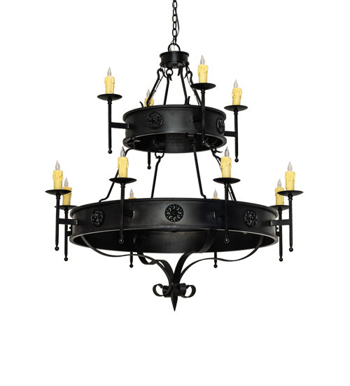 Meyda Tiffany 232109 12 Light Chandelier, Oxidized Steel
