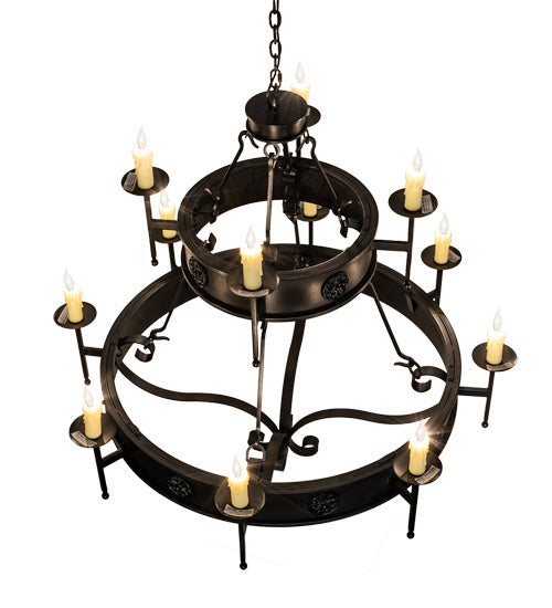 Meyda Tiffany 232109 12 Light Chandelier, Oxidized Steel