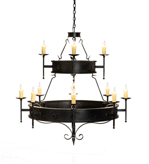 Meyda Tiffany 232109 12 Light Chandelier, Oxidized Steel