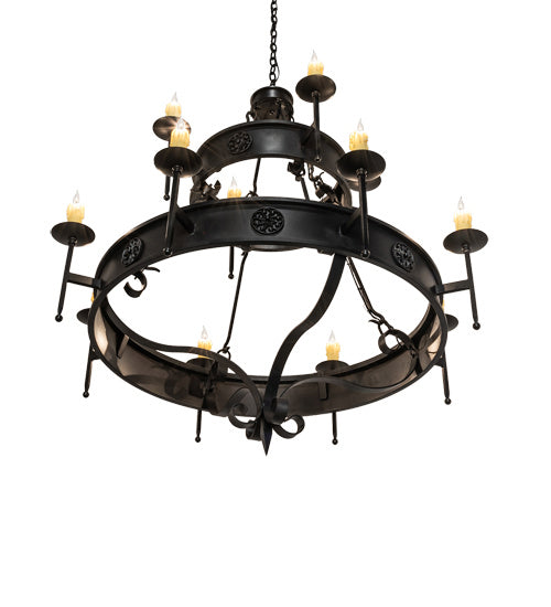 Meyda Tiffany 232109 12 Light Chandelier, Oxidized Steel