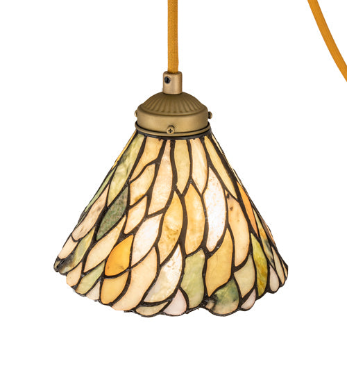Meyda Tiffany 237610 Three Light Pendant, Matte Buttered Brass