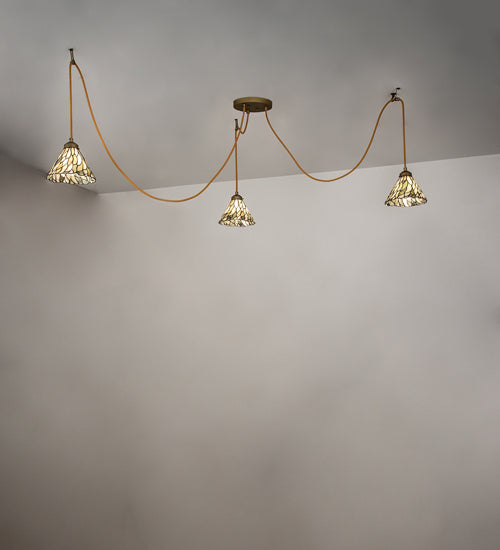 Meyda Tiffany 237610 Three Light Pendant, Matte Buttered Brass