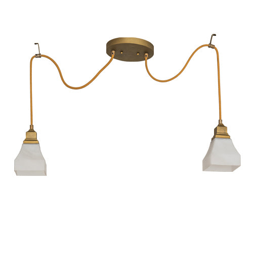 Meyda Tiffany 237611 Two Light Pendant, Matte Buttered Brass