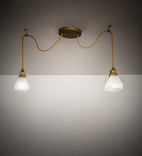 Meyda Tiffany 237611 Two Light Pendant, Matte Buttered Brass