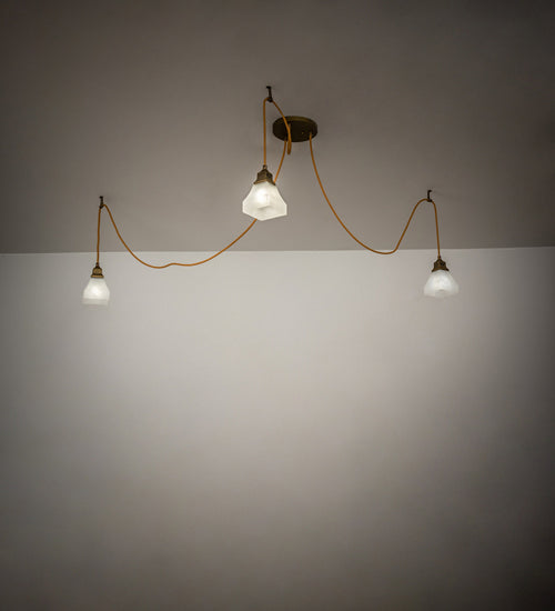 Meyda Tiffany 238424 Three Light Pendant, Matte Buttered Brass