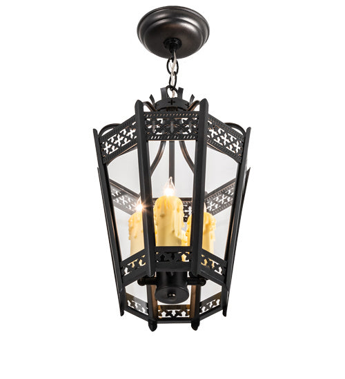 Meyda Tiffany 238571 Four Light Pendant, Oxidized Steel