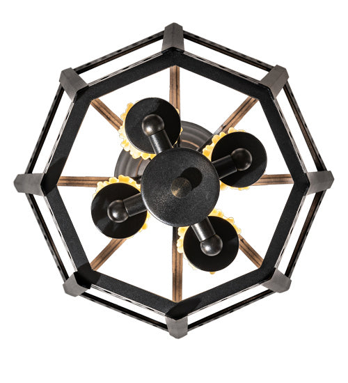 Meyda Tiffany 238571 Four Light Pendant, Oxidized Steel