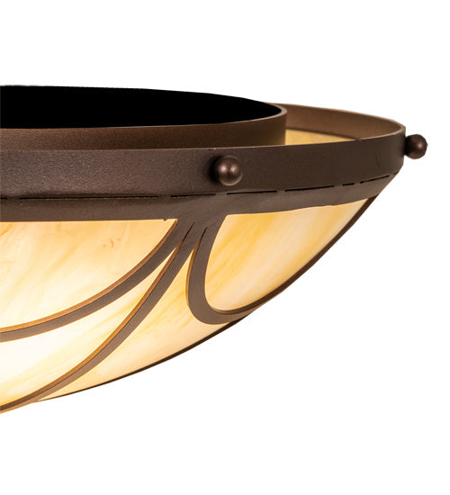 Meyda Tiffany 239068 Three Light Flushmount, Mahogany Bronze