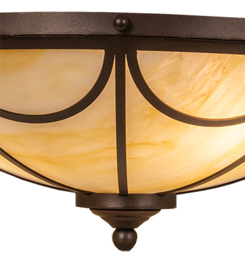 Meyda Tiffany 239068 Three Light Flushmount, Mahogany Bronze
