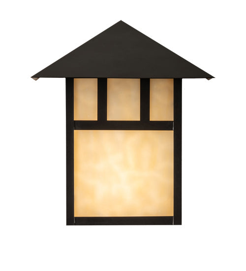 Meyda Tiffany 240393 One Light Wall Sconce, Craftsman Brown On Brass