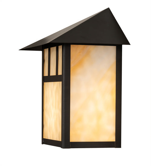 Meyda Tiffany 240393 One Light Wall Sconce, Craftsman Brown On Brass