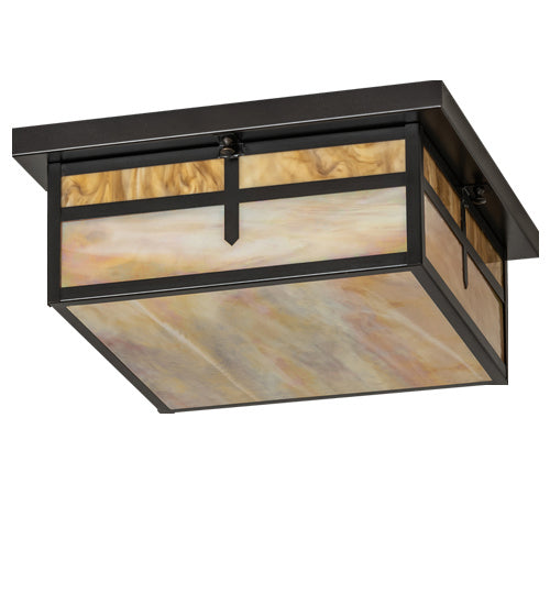 Meyda Tiffany 240395 Two Light Flushmount, Craftsman Brown