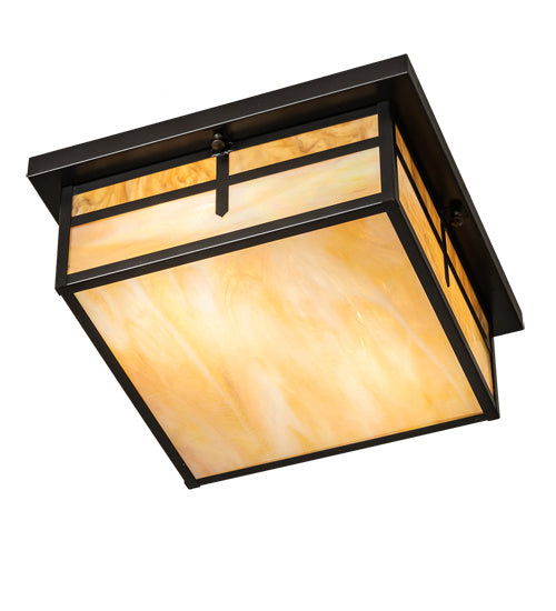Meyda Tiffany 240395 Two Light Flushmount, Craftsman Brown