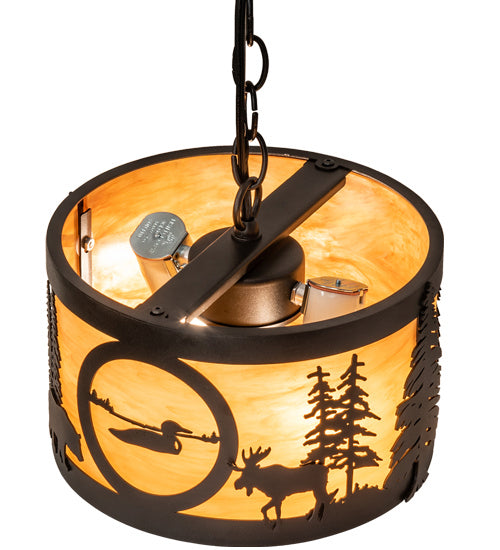 Meyda Tiffany 240924 Two Light Pendant, Textured Black