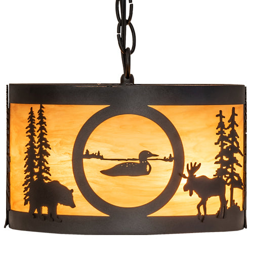 Meyda Tiffany 240924 Two Light Pendant, Textured Black