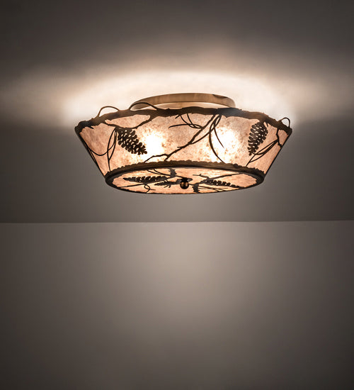 Meyda Tiffany 242028 Four Light Flushmount, Light Burnished Antique Copper