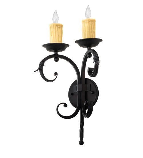Meyda Tiffany 242072 Two Light Wall Sconce, Blackwash
