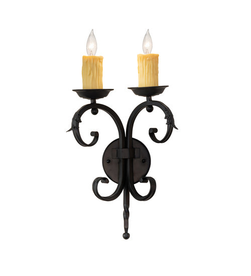 Meyda Tiffany 242072 Two Light Wall Sconce, Blackwash