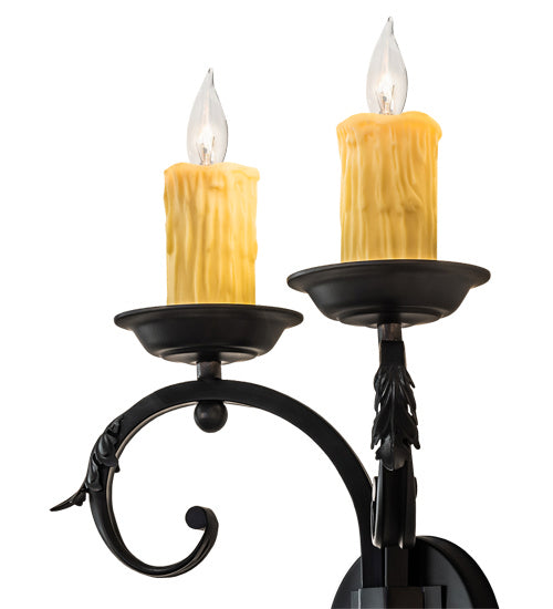 Meyda Tiffany 242072 Two Light Wall Sconce, Blackwash