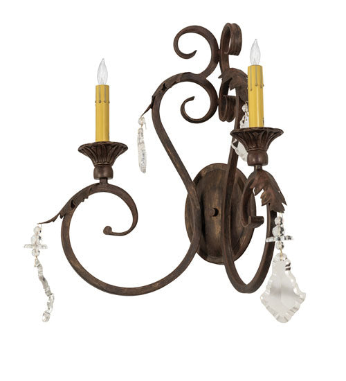 Meyda Tiffany 242115 Two Light Wall Sconce, Cortez Gold
